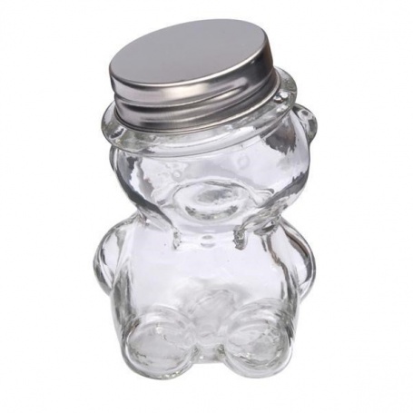 CONTENANT- À -DRAGÉES - EN -VERRE- OURSON